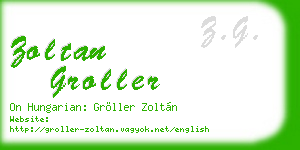 zoltan groller business card