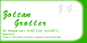 zoltan groller business card